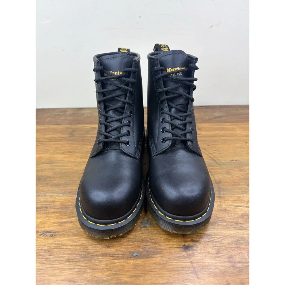 Dr Martens DM556 Mens Black Leather Steel Toe Work Safety Boots US 7 NWOB